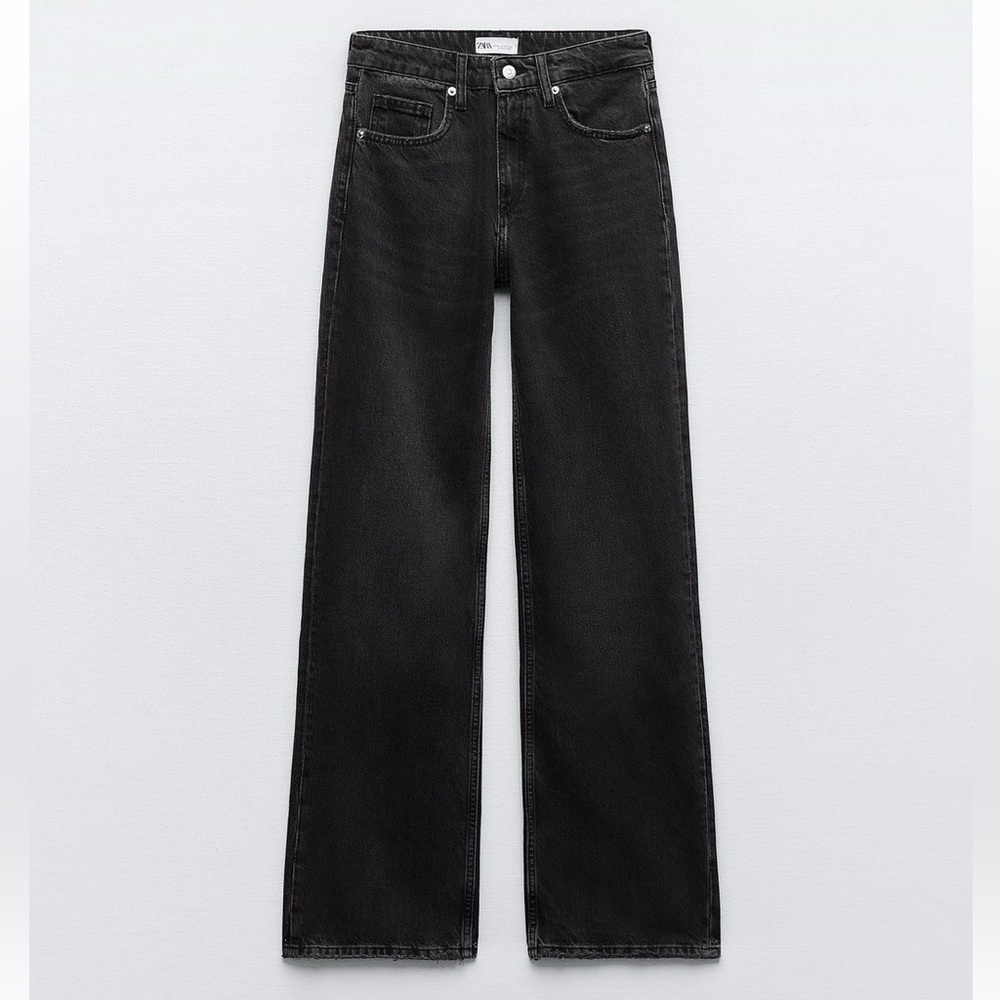 ZARA Full Length TRF Mid-Rise Wide Leg Jean